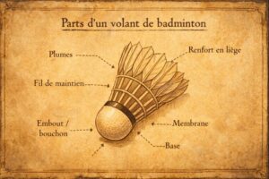 Quelles sont les parties volant badminton