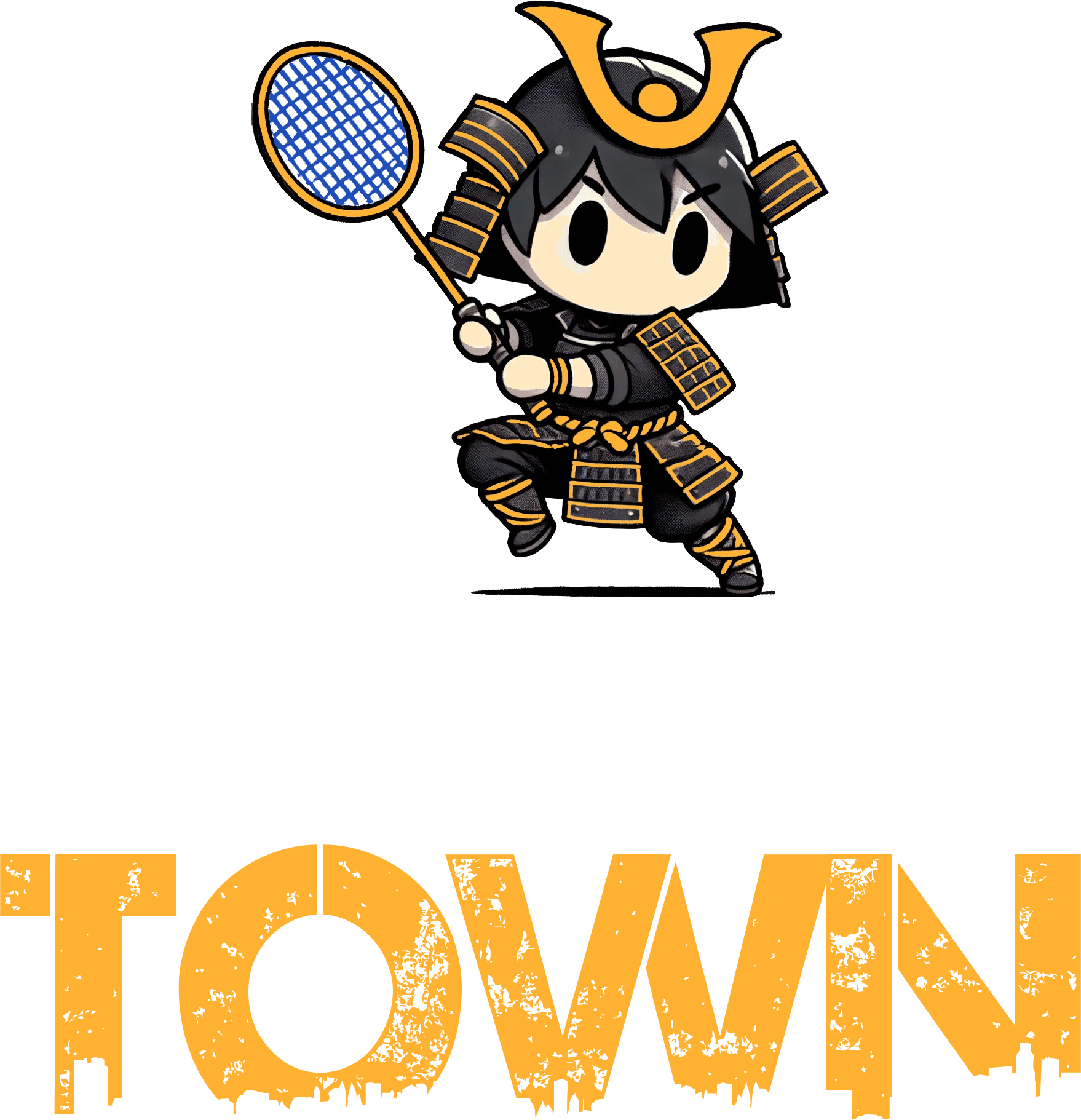 Logo badmintown vertical blanc