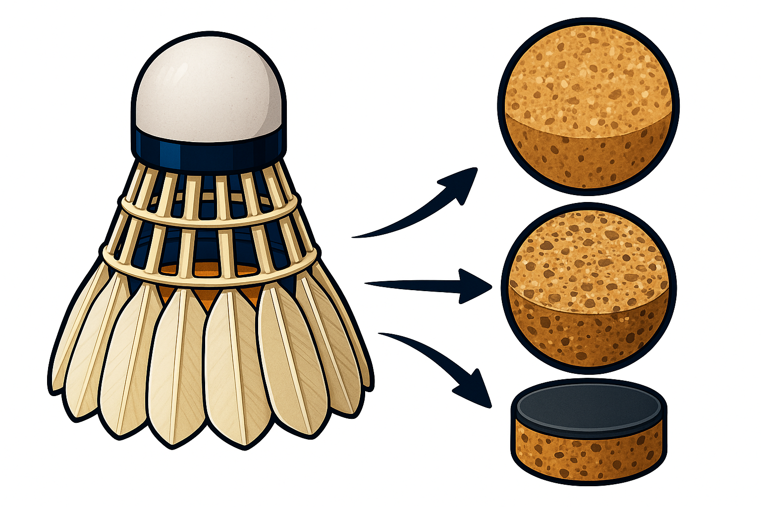 Bouchon volant badminton