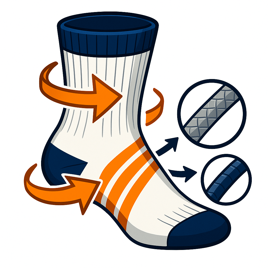 Maintien et ajustement chaussette Maintien et ajustement chaussette