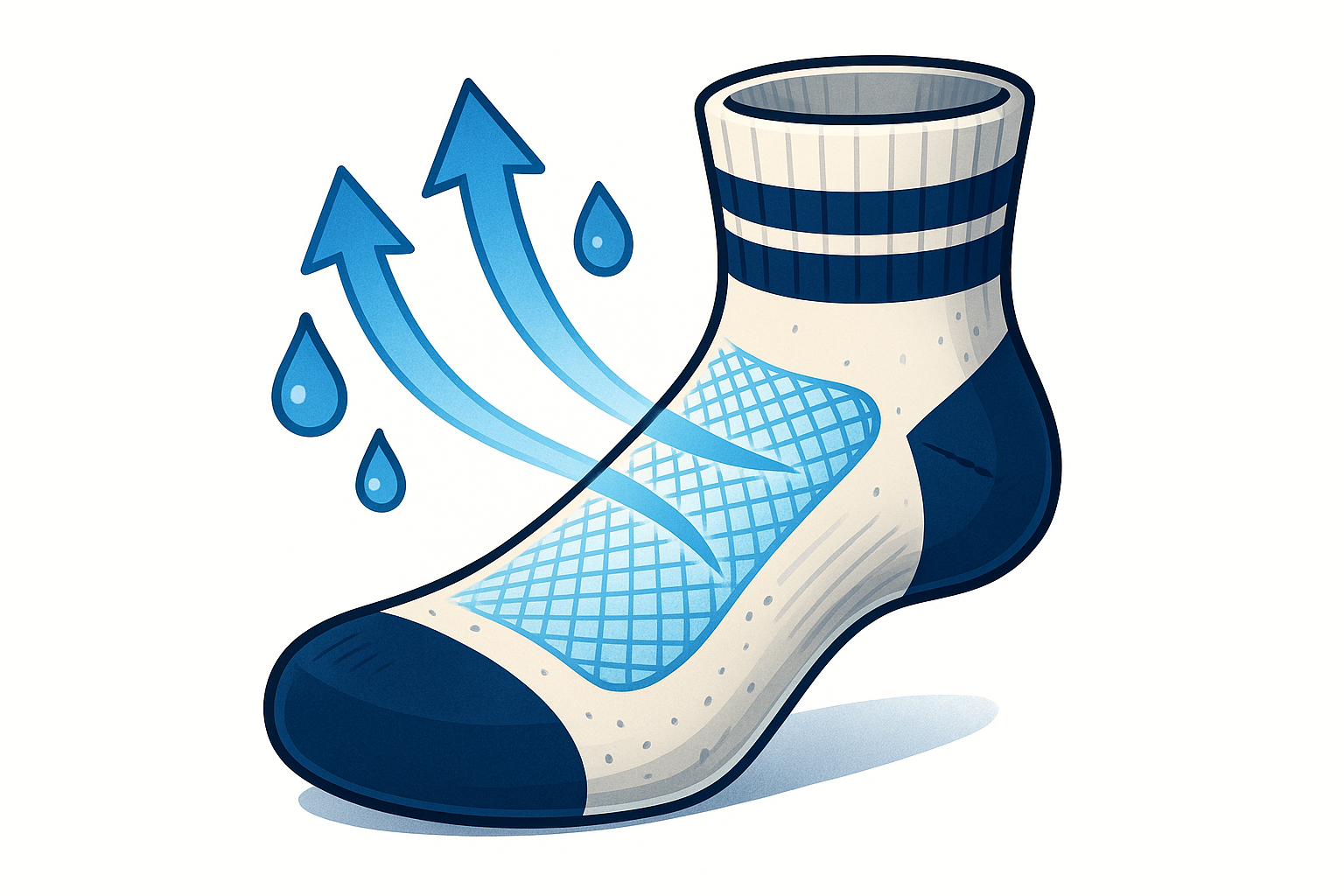 Respirabilité chaussette Respirabilité chaussette