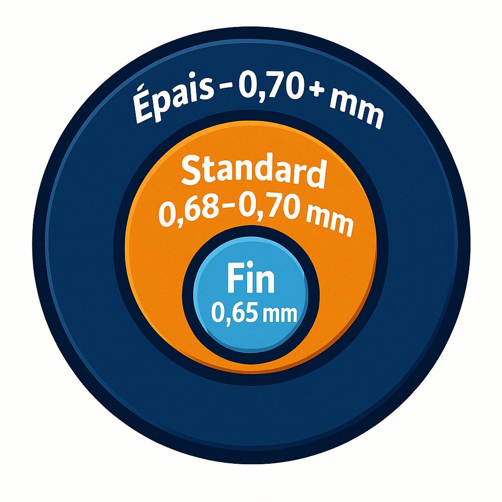 Epaisseur et jauge cordage badminton