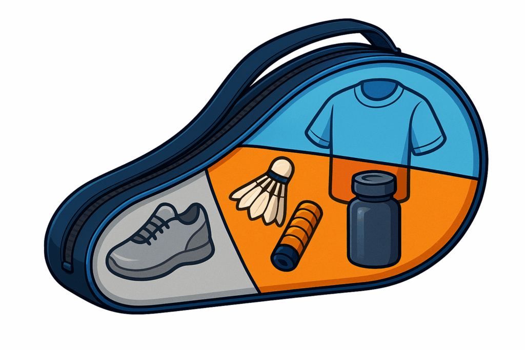 Compartiments housse badminton Compartiments housse badminton